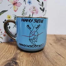 Elegancki kubek „BĘDĘ CIE WKURWAĆ / MAMY SIEBIE” imiona 330 ml/400 ml