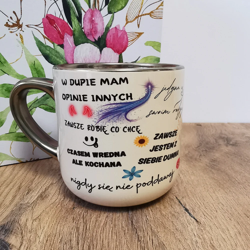 Elegancki kubek „Mój Kubek Zajebistości” 330 ml/400 ml