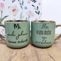 Elegancki kubek „Ile można słuchać tego pierdolenia”"Mi pizda jebana ciśnienie podniosła" 330 ml/400 ml