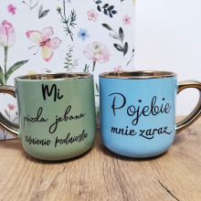 Elegancki kubek „Mi pizda jebana ciśnienie podniosła/Pojebie mnie zaraz" 330 ml/400 ml