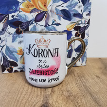 Becher – Die Krone ist unnötig, Großartigkeit liegt mir im Blut, elegante 330 ml/400 ml