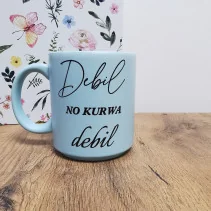 Kubek Pastelowy 'Debil no kurwa debil/No kurwa hit' 330ml