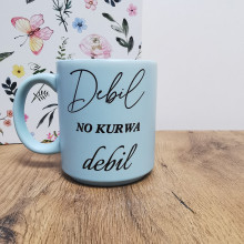 Kubek Pastelowy 'Debil no kurwa debil/No kurwa hit' 330ml