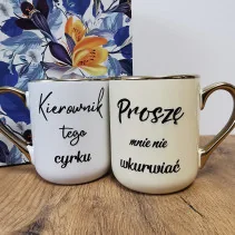 Eleganter Becher „Der Manager dieses Zirkus/Bitte verärgern Sie mich nicht“ 330ml/400ml | Ein Geschenk mit Humor