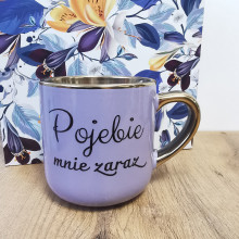 Elegancki kubek „Mi pizda jebana ciśnienie podniosła/Pojebie mnie zaraz" 330 ml/400 ml