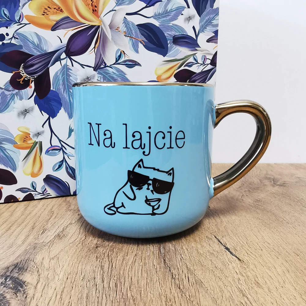 Elegancki kubek 'Na lajcie' 330ml/400ml | Prezent z humorem