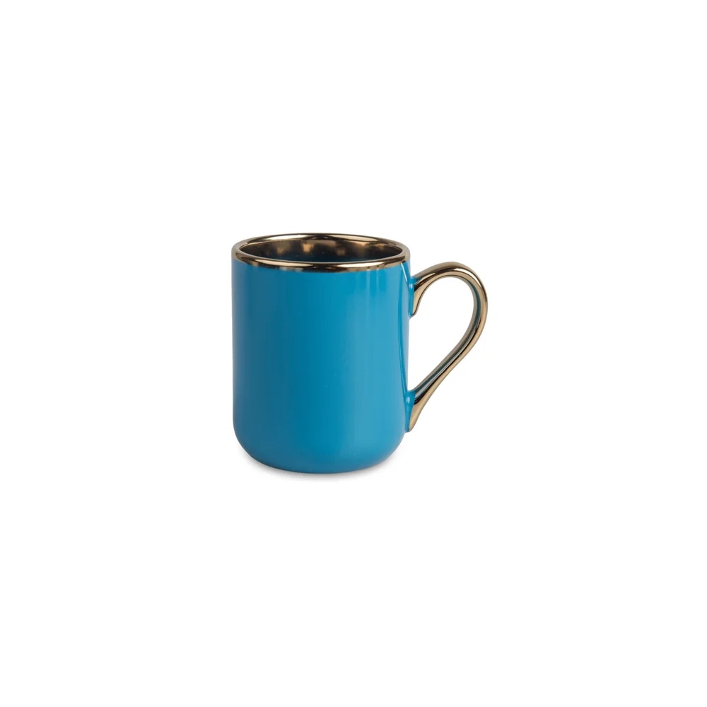 Eleganter blauer Becher - eigener Text, 330ml