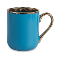 Eleganter blauer Becher - eigener Text, 330ml
