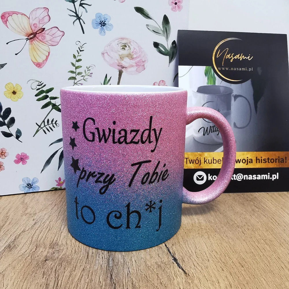 Kubek - Gwiazdy przy Tobie to ch*j brokatowy - 330ml