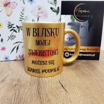 Kubek - "Korona jest zbędna/W blasku mojej zajebistości" 330ml Perłowy
