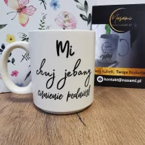 Kubek Pastelowy 'Mi chuj jebany ciśnienie podniósł/Pojebie mnie zaraz' 330ml