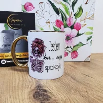 Kubek - Jestem kur... oazą spokoju 330/450ml ze złotym zdobieniem