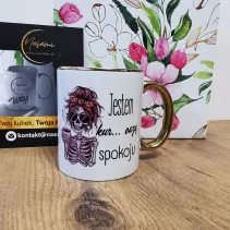 Kubek - Jestem kur... oazą spokoju 330/450ml ze złotym zdobieniem