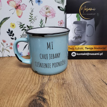 Kubek Retro "Mi chuj jebany ciśnienie podniósł/Debil no kurwa debil" 280ml