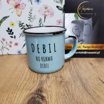 Kubek Retro "Mi chuj jebany ciśnienie podniósł/Debil no kurwa debil" 280ml