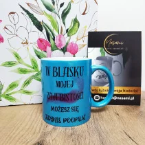 Kubek - "Korona jest zbędna/W blasku mojej zajebistości" 330ml Perłowy