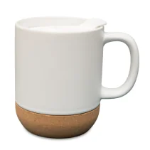 330 ml Becher mit Deckel und Korkboden – Ihr eigener Text