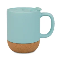 330 ml Becher mit Deckel und Korkboden – Ihr eigener Text