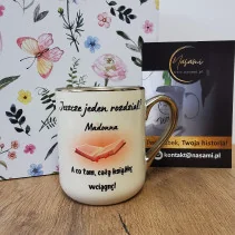 Elegancki kubek "Mol książkowy"+Imię 330ml/400ml Wersja damska i męska