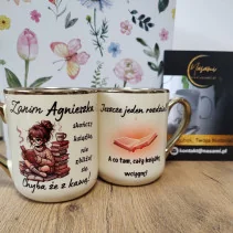 Elegancki kubek "Mol książkowy"+Imię 330ml/400ml Wersja damska i męska