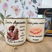 Elegancki kubek "Mol książkowy"+Imię 330ml/400ml Wersja damska i męska