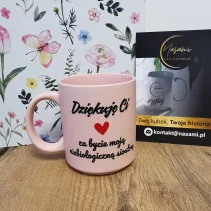 Kubek Pastelowy 'Dziękuje ci za bycie moją niebiologiczną siostrą' 330ml