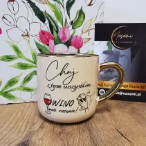 Eleganter Becher „Fuck it all... Wine versteht mich!“ 330 ml/400 ml | Ein Geschenk mit Humor