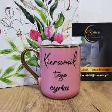 Elegancki kubek 'Kierownik tego cyrku/Proszę mnie nie wkurwiać' 330ml/400ml | Prezent z humorem
