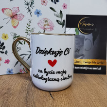 Elegancki Kubek "Dziękuje ci za bycie moją niebiologiczną siostrą" – 330 ml / 400 ml