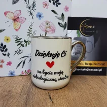 Elegancki Kubek "Dziękuje ci za bycie moją niebiologiczną siostrą" – 330 ml / 400 ml