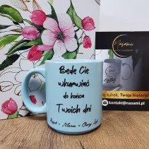Kubek Pastelowy 'Będe cie wkurwiać do końca twoich dni + imiona' 330ml