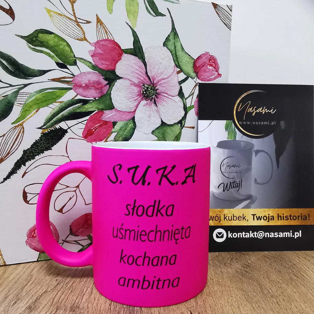 Kubek - "S.U.K.A suka" Neonowy
