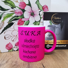 Kubek - "S.U.K.A suka" Neonowy