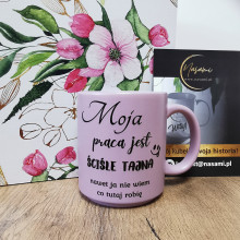 Kubek Pastelowy Moja praca jest ściśle tajna 330ml