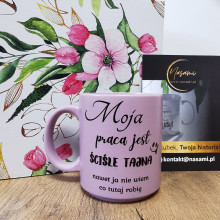 Kubek Pastelowy Moja praca jest ściśle tajna 330ml
