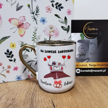 Elegante Tasse „Her Husband/His Wife Forever“ – 330 ml / 400 ml