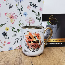 Elegante Tasse „Her Husband/His Wife Forever“ – 330 ml / 400 ml