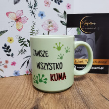 Kubek Pastelowy 'Żajebista sąsiadka / Zawsze wszystko kuma' 330ml
