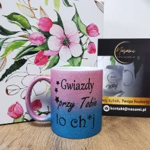 Kubek - Gwiazdy przy Tobie to ch*j brokatowy - 330ml