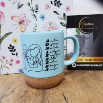 330ml Becher mit Deckel und Korkboden "Dein Name"