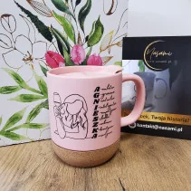 330ml Becher mit Deckel und Korkboden "Dein Name"