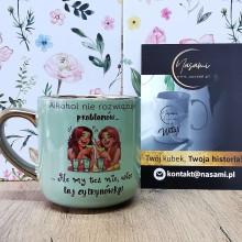 Elegante Tasse „Alkohol löst keine Probleme … Aber wir auch nicht, also gießen Sie etwas Zitronenwodka ein!“ – 330 ml / 400 ml