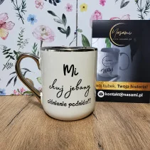 Elegante Tasse „Mein verdammter Blutdruck ist gestiegen / wie lange kann ich mir diesen Mist anhören“ – 330 ml / 400 ml
