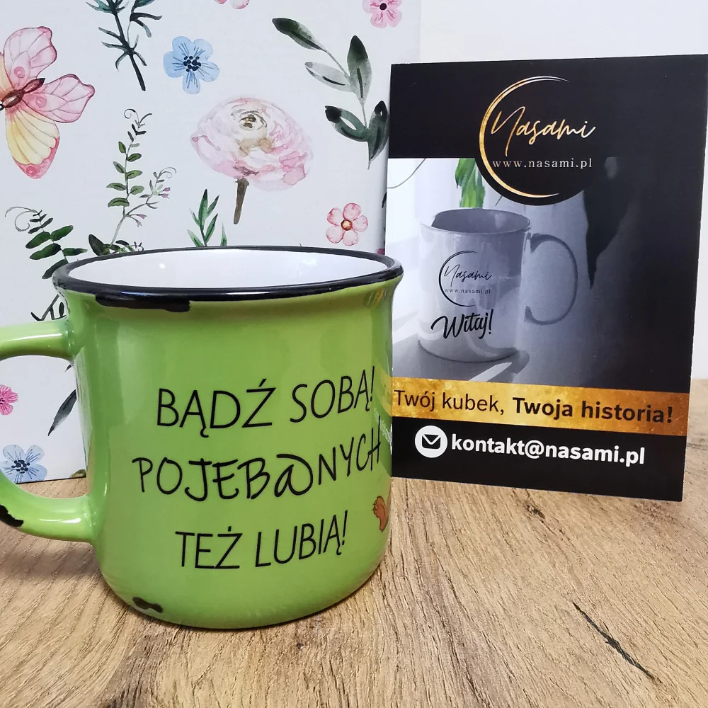 Kubek Retro "Bądź sobą pojebanych też lubią!" 280ml
