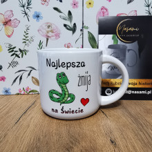 Kubek "Najlepsza żmija na świecie" w kilku pojemnościach