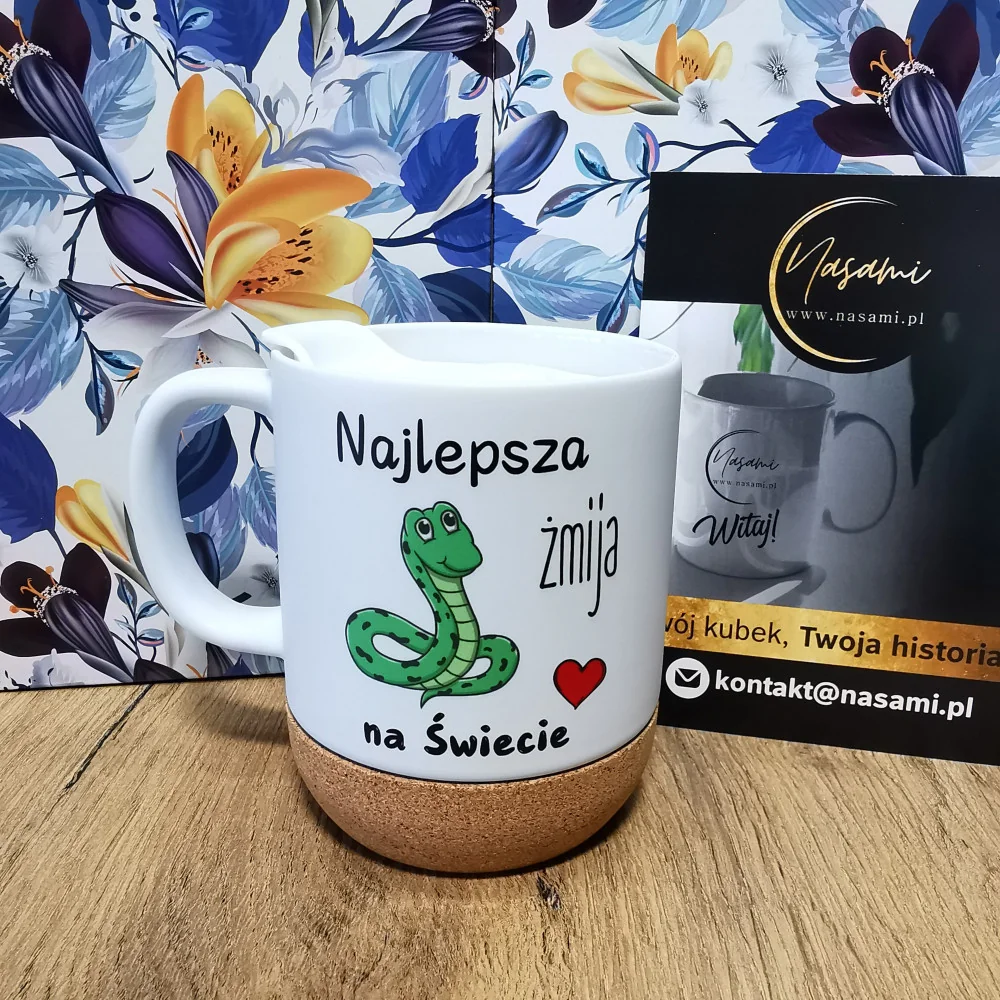 330ml Becher mit Deckel und Korkboden "Die beste Viper der Welt"