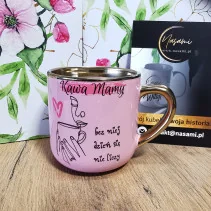 Elegancki Kubek "Kawa Mamy bez niej dzień się nie liczy" – 330 ml / 400 ml
