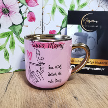 Elegancki Kubek "Kawa Mamy bez niej dzień się nie liczy" – 330 ml / 400 ml