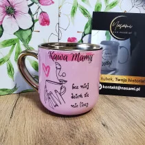 Elegancki Kubek "Kawa Mamy bez niej dzień się nie liczy" – 330 ml / 400 ml