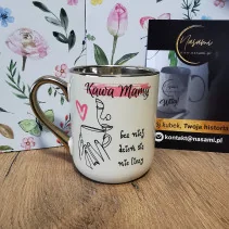 Elegancki Kubek "Kawa Mamy bez niej dzień się nie liczy" – 330 ml / 400 ml